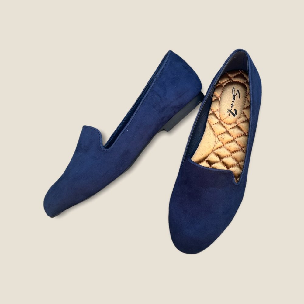 New Seven7 Blue Suede Loafers Shoes Flats Smokey #2137